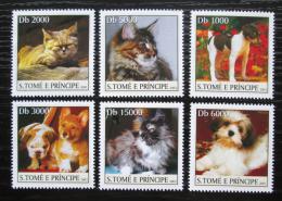 Poštové známky Svätý Tomáš 2003 Psy a maèky Mi# 2124-29 Kat 10€