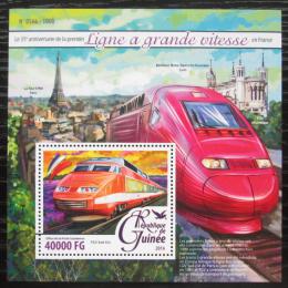 Poštová známka Guinea 2016 Moderní francouzské lokomotívy Mi# Block 2620 Kat 16€