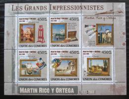 Poštové známky Komory 2009 Umenie, Martín Rico y Ortega Mi# 2555-59 Kat 10€