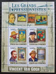 Poštové známky Komory 2009 Umenie, Vincent van Gogh Mi# 2592-95 Kat 9.50€