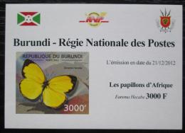 Poštová známka Burundi 2012 Motýle neperf. DELUXE Mi# 2764 B Block