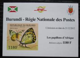 Poštová známka Burundi 2012 Motýle neperf. DELUXE Mi# 2758 B Block