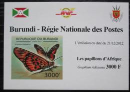 Poštová známka Burundi 2012 Motýle neperf. DELUXE Mi# 2760 B Block