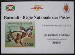 Poštová známka Burundi 2012 Motýle neperf. DELUXE Mi# 2761 B Block 