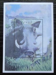 Poštová známka Kongo Dem. 2000 Prase bradaviènaté Mi# Block 86 Kat 9€