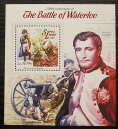 Poštová známka Sierra Leone 2015 Bitka u Waterloo, Napoleon Mi# Block 757 Kat 11€
