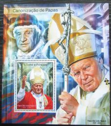 Poštová známka Svätý Tomáš 2014 Papež Jan Pavel II. Mi# Block 988 Kat 10€