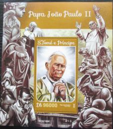 Poštová známka Svätý Tomáš 2016 Papež Jan Pavel II. Mi# Block 1187 Kat 10€