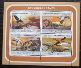 Poštové známky Guinea-Bissau 2008 Krokodíly a ptáci Mi# 3792-95 Kat 8€