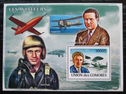 Poštová známka Komory 2009 Lietadla a piloti Mi# Block 456 Kat 15€