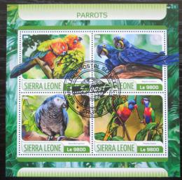Poštové známky Sierra Leone 2017 Papagáje Mi# 8590-93 Kat 11€