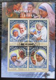 Potov znmky Sierra Leone 2016 Matka Tereza Mi# 7693-96 Kat 12 - zvi obrzok