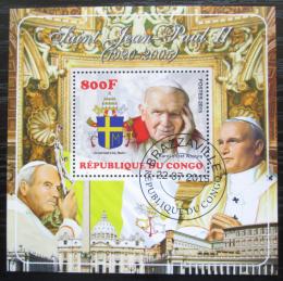 Poštová známka Kongo 2015 Papež Jan Pavel II. DELUXE Mi# N/N