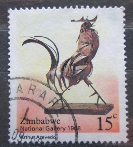 Potov znmka Zimbabwe 1988 Kovov kohout, Arthur Azevedo Mi# 378