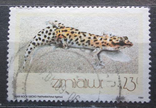 Poštová známka Zimbabwe 1989 Jašterica, Pachydactylus tigrinus Mi# 397