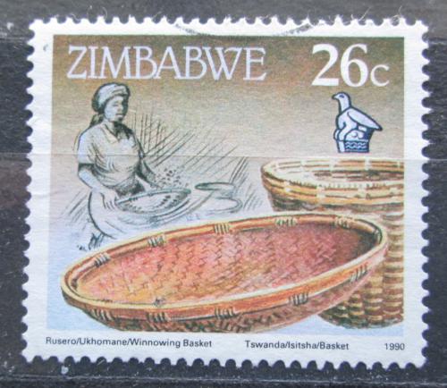 Poštová známka Zimbabwe 1990 Proutìné koše Mi# 428