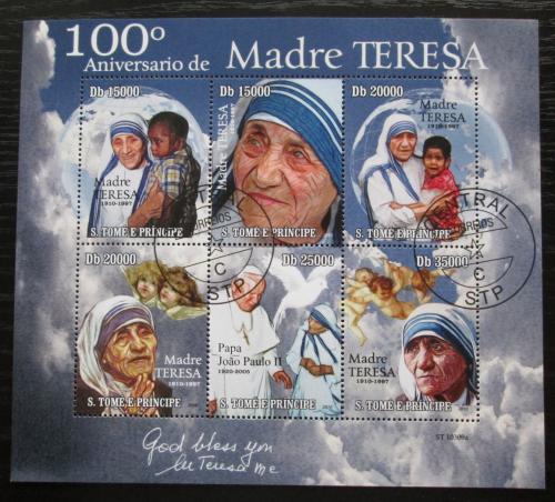 Poštové známky Svätý Tomáš 2010 Matka Tereza Mi# 4550-55 Kat 13€