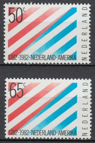 Poštové známky Holandsko 1982 Diplomatické vztahy s USA Mi# 1207-08