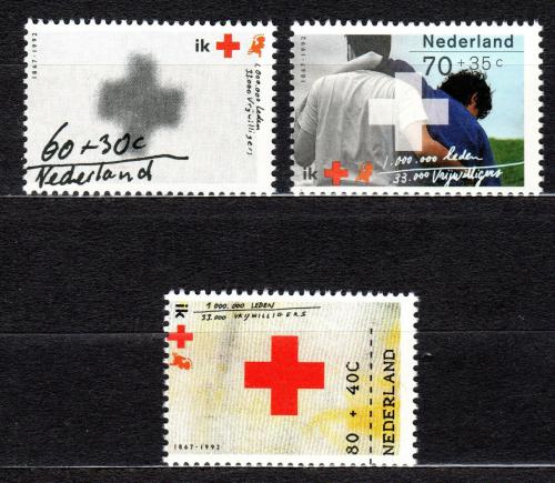 Poštové známky Holandsko 1992 Nizozemský èervený køíž, 125. výroèie Mi# 1446-48