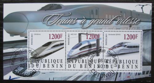Poštové známky Benin 2015 Moderní lokomotívy Mi# N/N