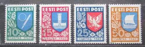 Poštové známky Estónsko 1940 Mìstské znaky TOP SET Mi# 152-55 Kat 100€