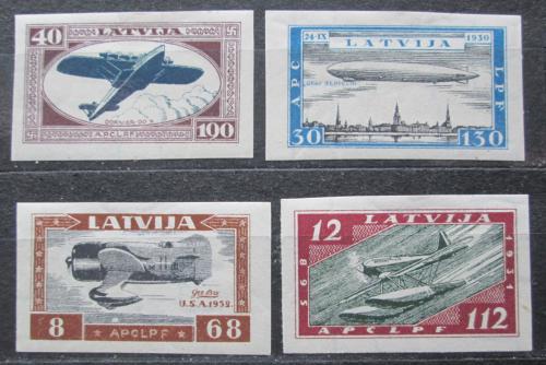 Poštové známky Lotyšsko 1933 Letectvo neperf. RARITA Mi# 228-31 B Kat 250€