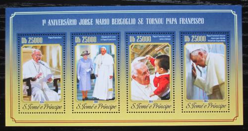 Poštové známky Svätý Tomáš 2014 Papež František Mi# 5955-58 Kat 10€