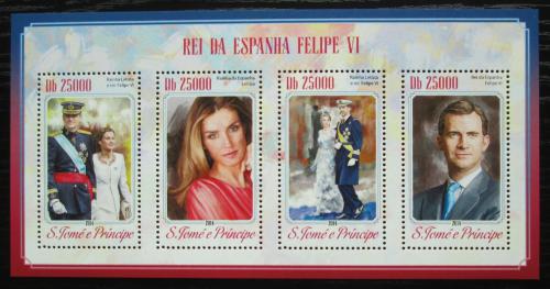 Poštové známky Svätý Tomáš 2014 Španìlský královský pár Mi# 5875-78 Kat 10€