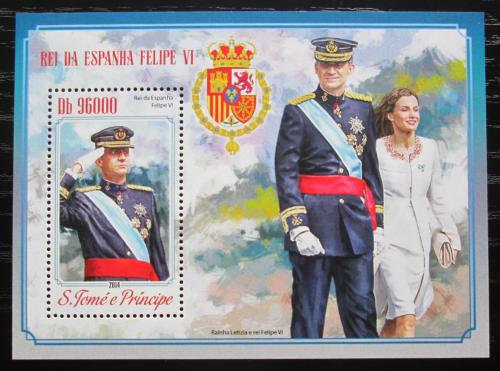 Poštová známka Svätý Tomáš 2014 Španìlský královský pár Mi# Block 1031 Kat 10€