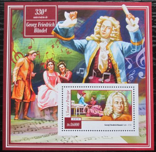 Poštová známka Svätý Tomáš 2015 Georg Friedrich Händel Mi# Block 1053 Kat 8.50€