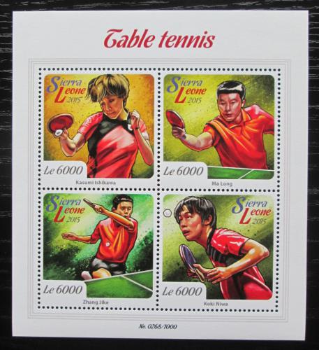 Poštové známky Sierra Leone 2015 Stolný tenis Mi# 6723-26 Kat 11€
