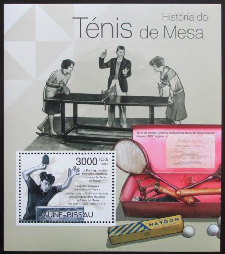 Poštová známka Guinea-Bissau 2012 Stolný tenis Mi# Block 1037 Kat 12€