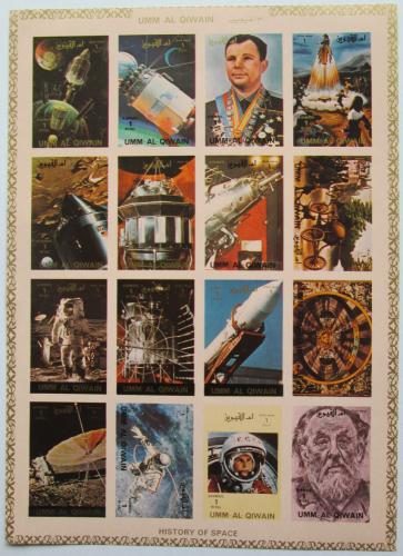Poštové známky Umm al-Kuvajn 1972 Prúzkum vesmíru neperf. Mi# 1066-81 B Kat 25€
