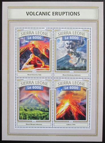 Poštové známky Sierra Leone 2016 Sopeèné erupce Mi# 7783-86 Kat 11€