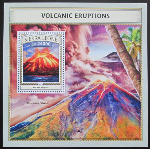 Poštová známka Sierra Leone 2016 Sopeèné erupce Mi# Block 1089 Kat 11€
