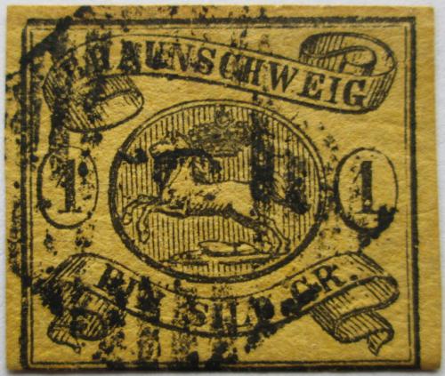 Poštová známka Brunšvik 1861 Znak Brunšviku Mi# 11 Kat 70€ - zväèši� obrázok