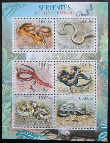 Poštové známky Mozambik 2012 Hady na cestì k vyhynutí Mi# 5754-59 Kat 14€ Kat 14€
