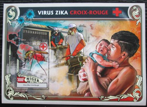 Poštová známka Niger 2016 Boj proti viru Zika Mi# Block 563 Kat 12€