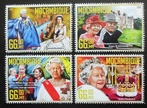 Poštové známky Mozambik 2016 Krá¾ovna Alžbeta II. Mi# 8539-42 Kat 15€