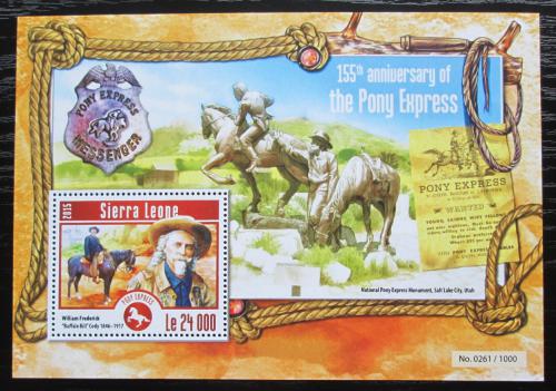 Poštová známka Sierra Leone 2015 Pony Express, 155. výroèie Mi# Block 778 Kat 11€