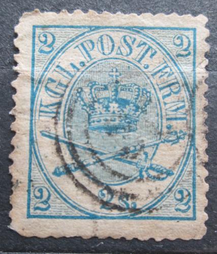 Poštová známka Dánsko 1865 Krá¾ovský znak Mi# 11 a Kat 40€