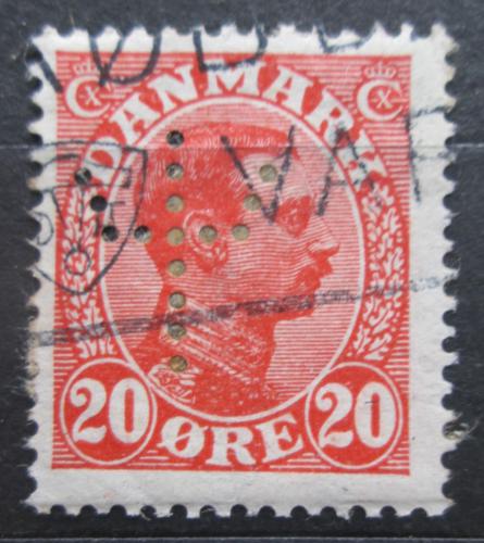 Poštová známka Dánsko 1926 Krá¾ Kristián X. perfin Mi# 146