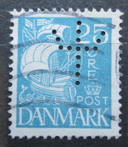 Poštová známka Dánsko 1927 Karavela perfin Mi# 170