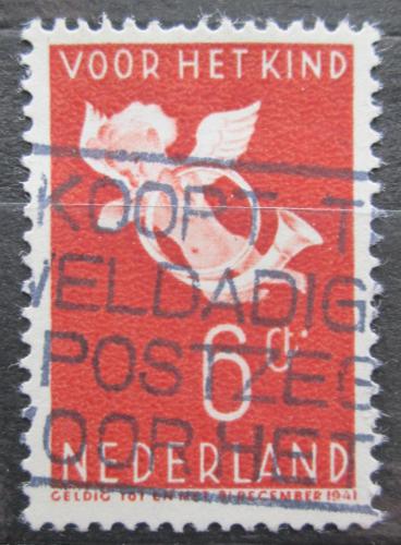 Poštová známka Holandsko 1936 Andìl s poštovní trubkou Mi# 299
