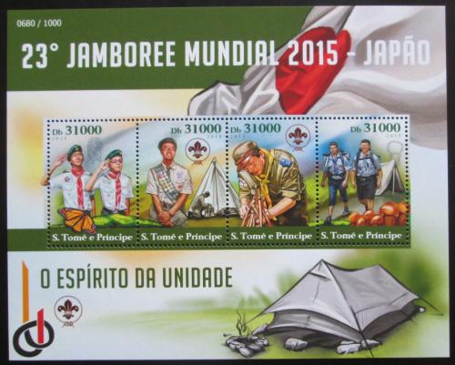 Poštové známky Svätý Tomáš 2015 Skautské jamboree v Japonsku Mi# 6278-81 Kat 12€