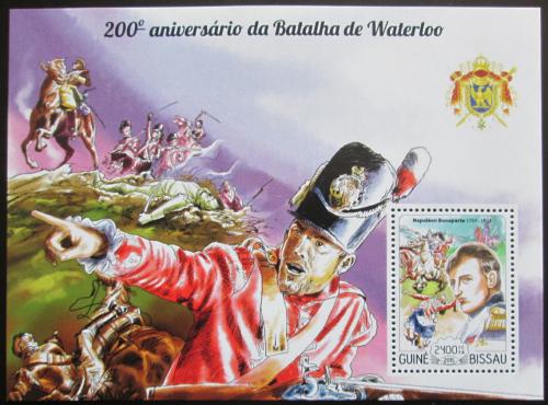 Poštová známka Guinea-Bissau 2015 Bitka u Waterloo, Napoleon Mi# Block 1341 Kat 9€