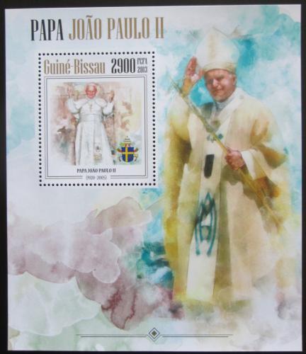 Poštová známka Guinea-Bissau 2013 Papež Jan Pavel II. Mi# Block 1190 Kat 12€