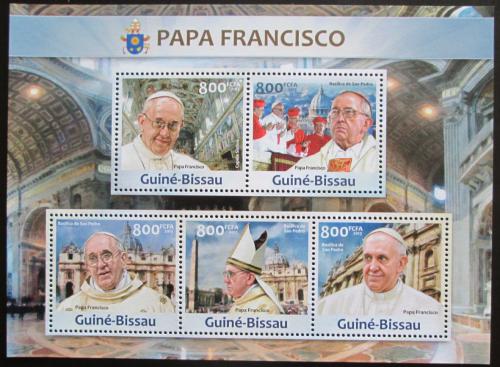 Poštové známky Guinea-Bissau 2013 Papež František Mi# 6632-36 Kat 16€