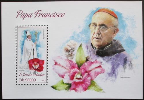 Poštová známka Svätý Tomáš 2013 Papež František Mi# Block 912 Kat 10€