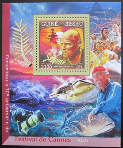 Poštová známka Guinea-Bissau 2016 Filmový festival v Cannes Mi# Block 1497 12.50€